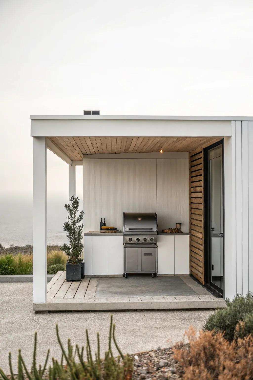 Timeless charm with a minimalist BBQ gazebo.