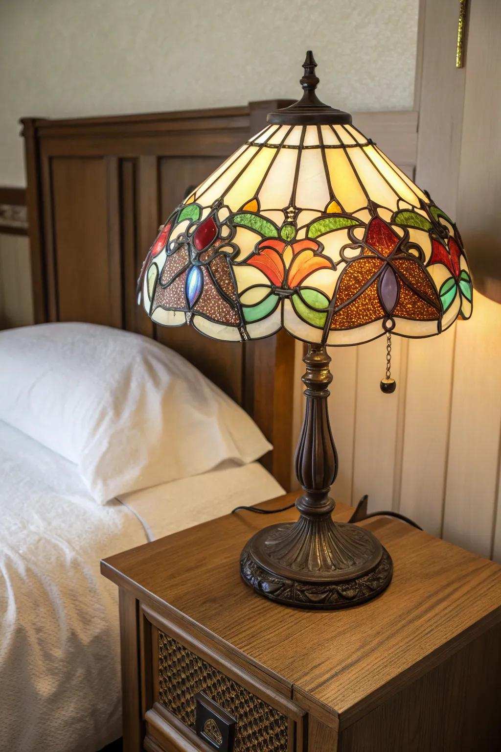 Timeless elegance with a Veined Glass lamp.