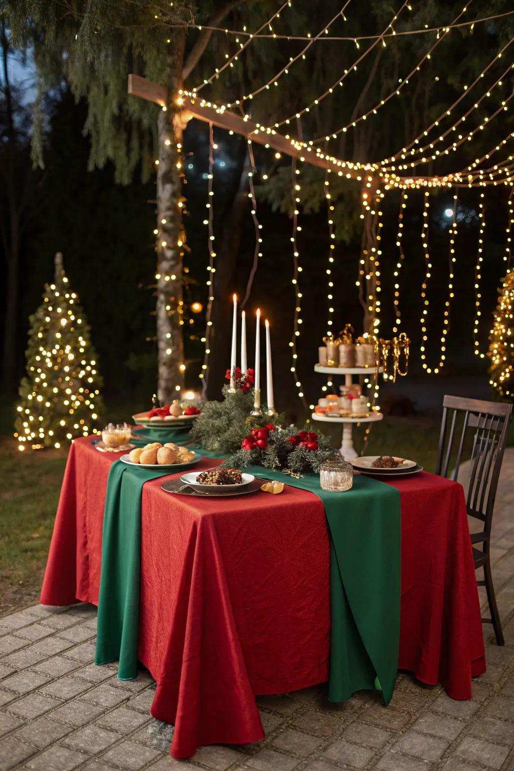Tiny lights introduce a hint of magic to the holiday table.
