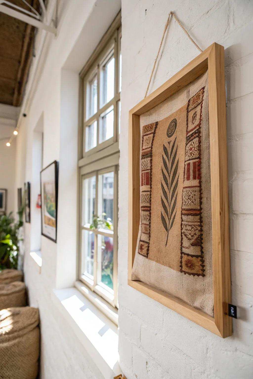 Transform countryside materials into art using enclosed grain bags, suitable for a comfortable and minimalist aesthetic.