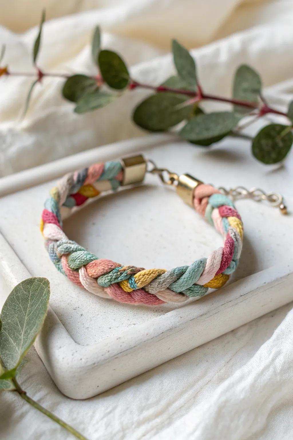 Transform fabric scraps into a charming bracelet masterpiece that blends minimalist elegance with Boho flair.