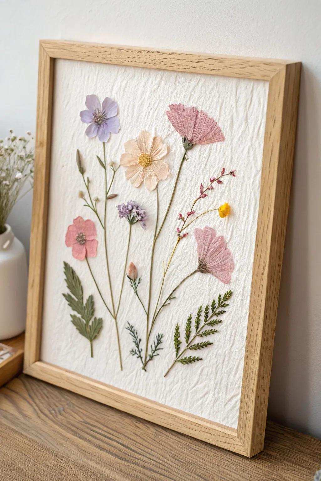 Transform nature's splendor into timeless artistry. 🌸✨ #PressedFlowerCraft #MinimalistArt