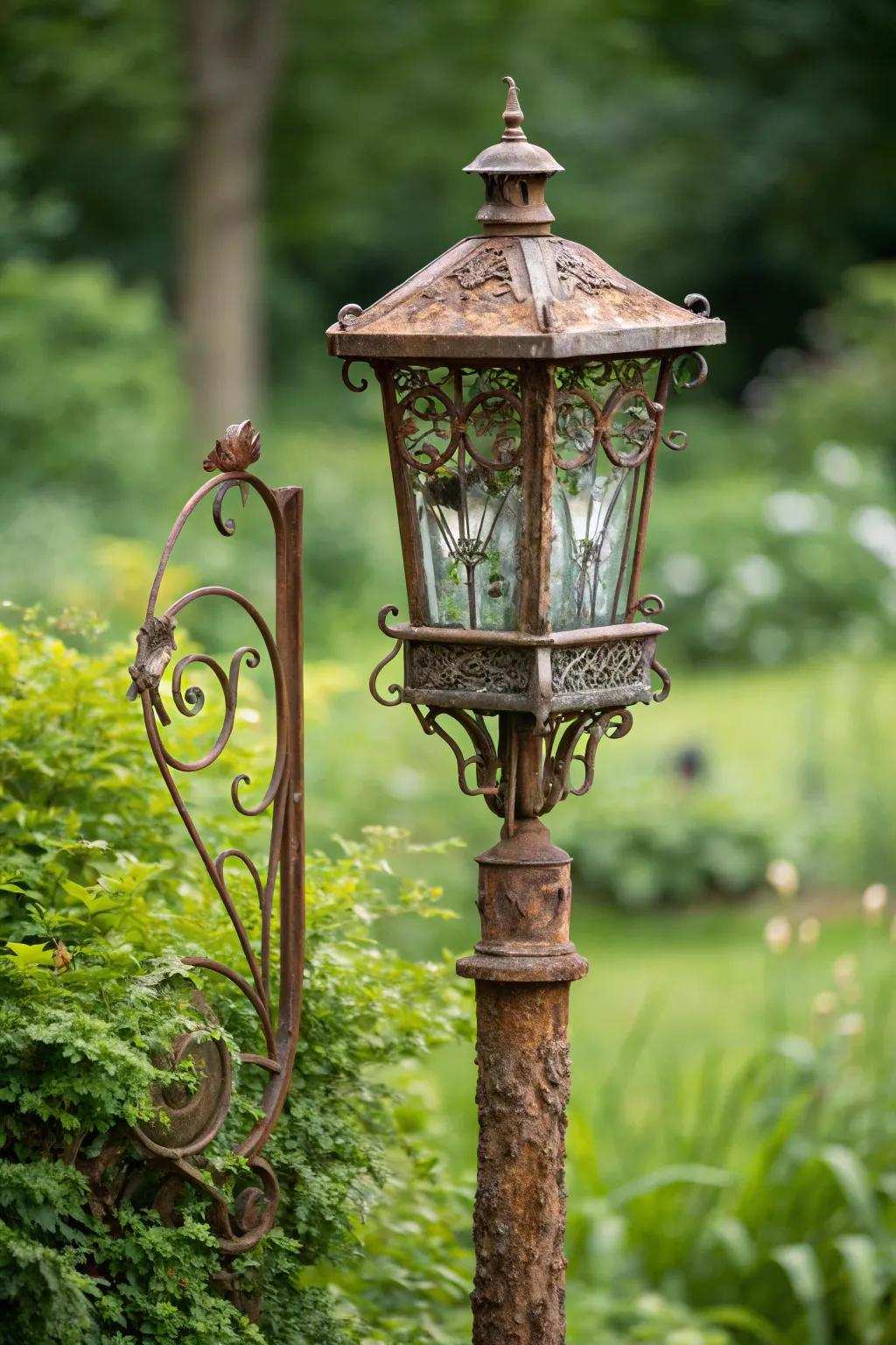 Transform nostalgia into a natural haven through a vintage streetlight bird station.