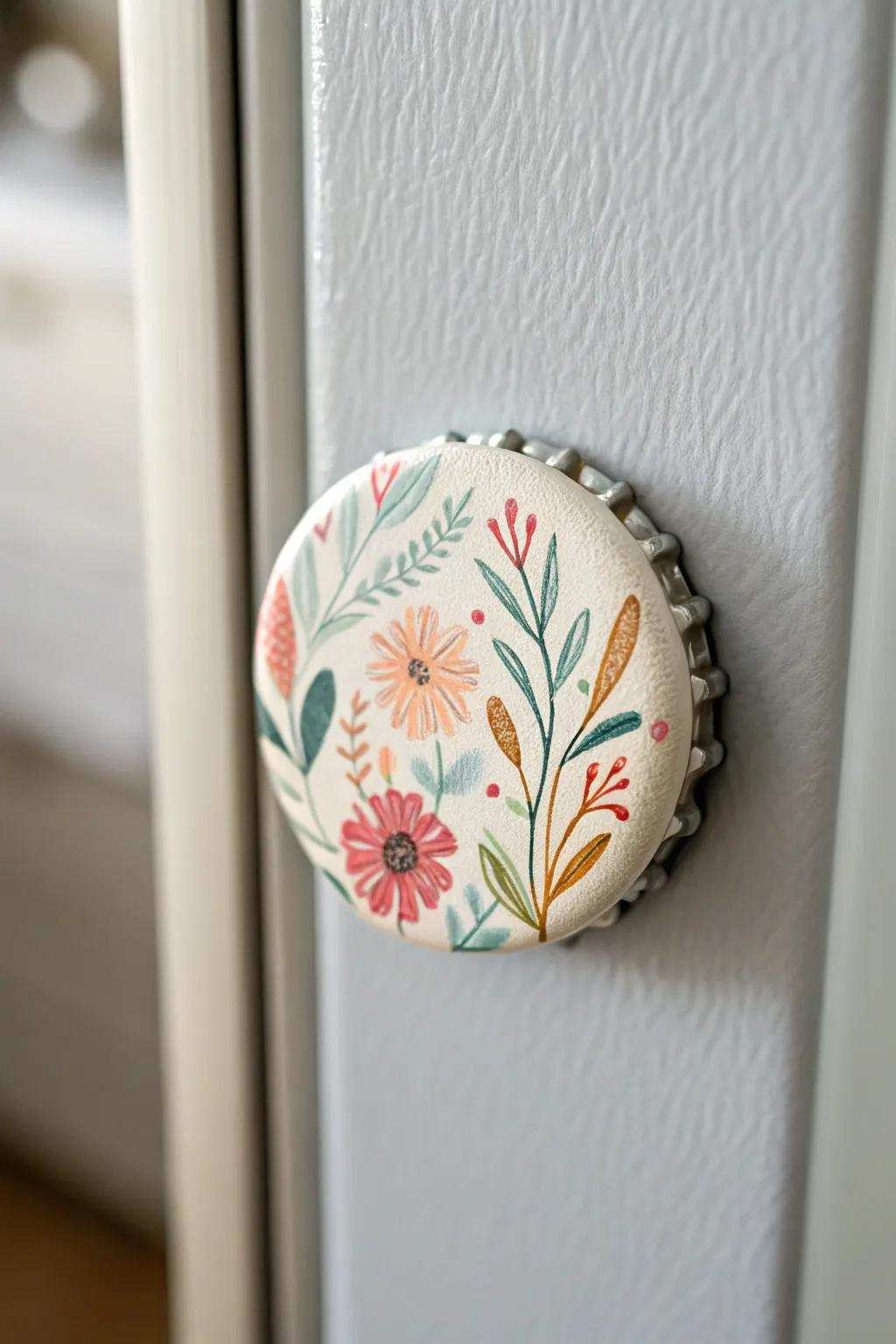 Transform ordinary bottle lids into delightful fridge fasteners that bring a sense of charm and appeal to your home.