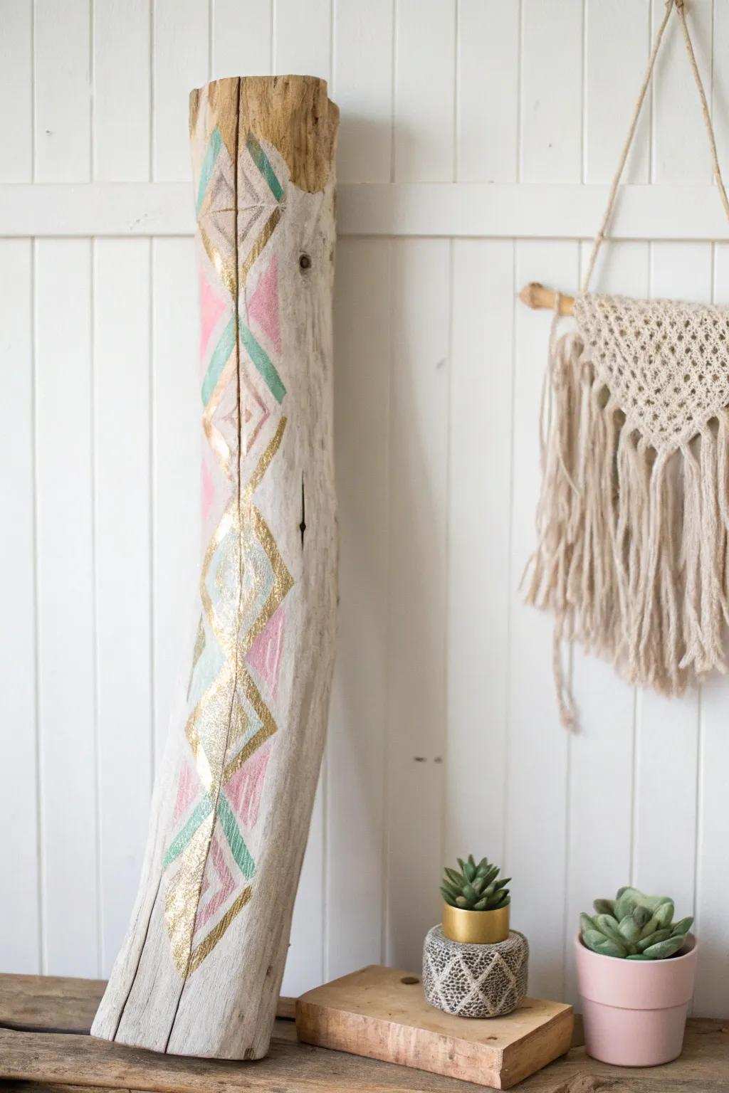 Transform your ambiance through adorned driftwood: where nature converges with artistry in minimalist consonance.