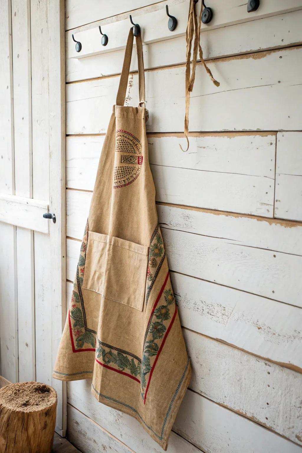 Transform your cooking area design using a chic upcycled grain sack overall!