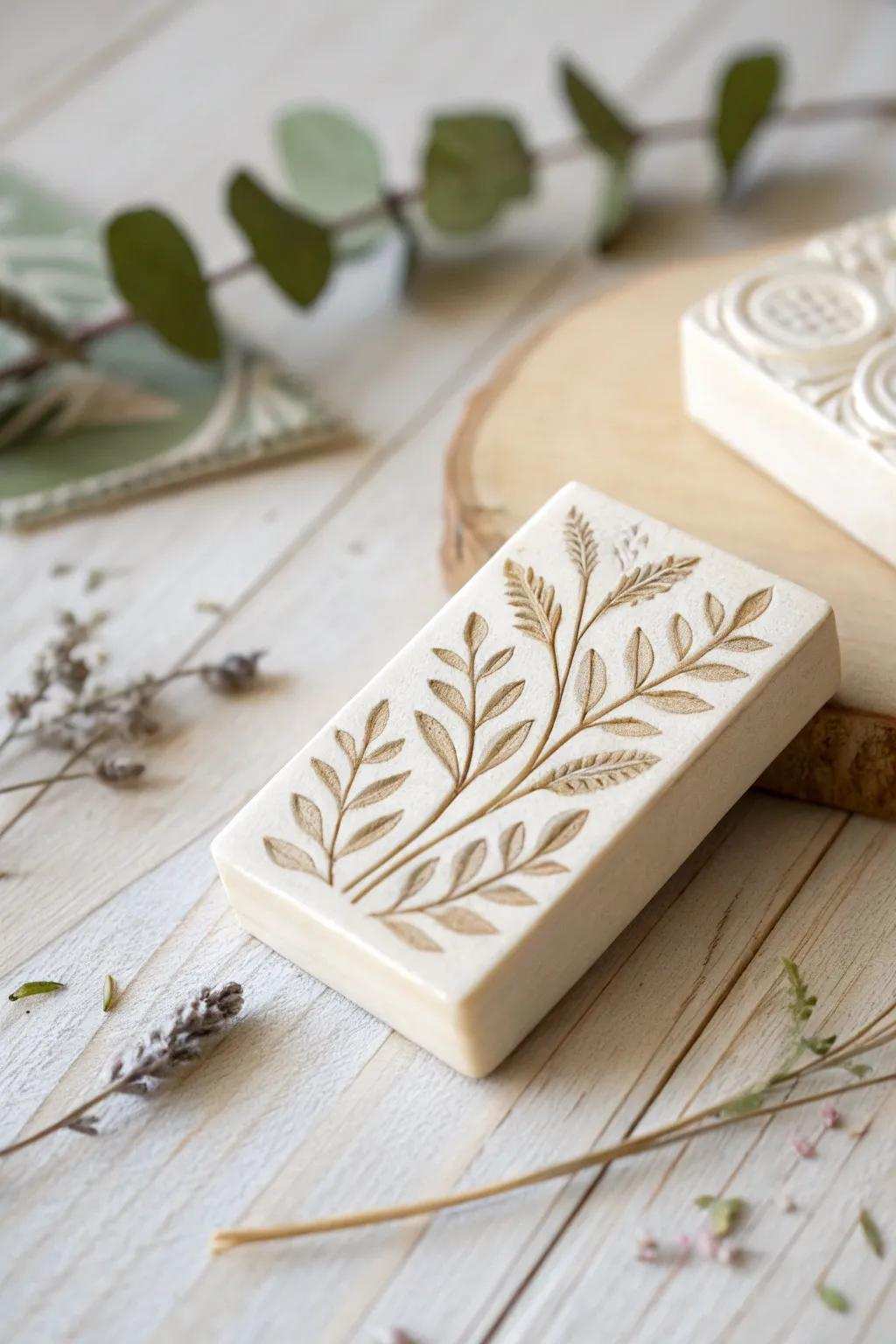 Transform your notebooks through the elegance of nature—one imprint at a duration. 🌿 #BotanicalStamp #HandcraftedBeauty