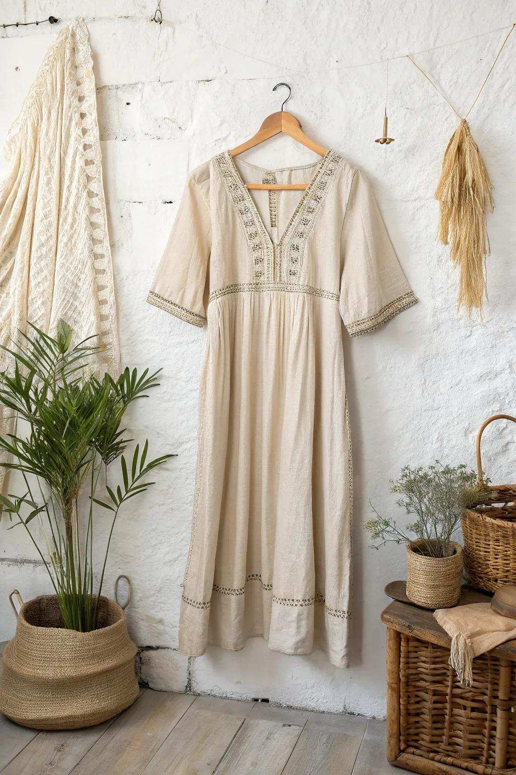 Transform your old t-shirts into a stylish dress that embodies simplicity and organic beauty. #DIYFashion #ScandiBoho