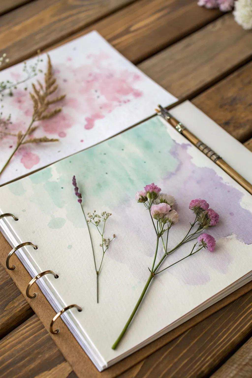 Transform your scrapbook into a masterpiece with the delicate artistry of watercolor wonders.