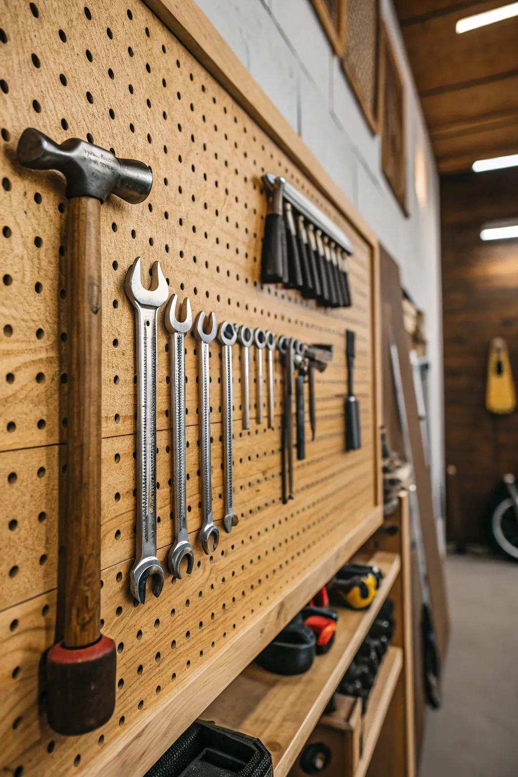 Transform your space through a refined and arranged tool board.