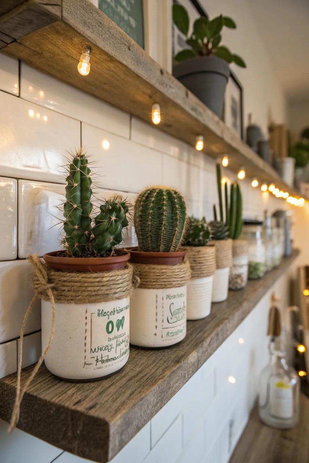 Transformed preserving containers contribute a snug, nostalgic ambiance to your décor.