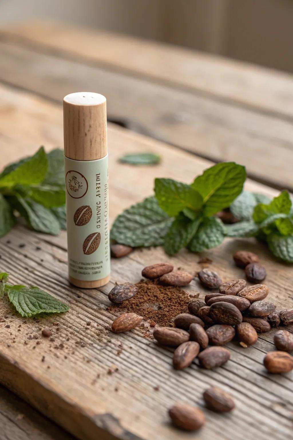 Treat your senses with the comforting fusion of spearmint and cocoa in this handcrafted lip protectant.
