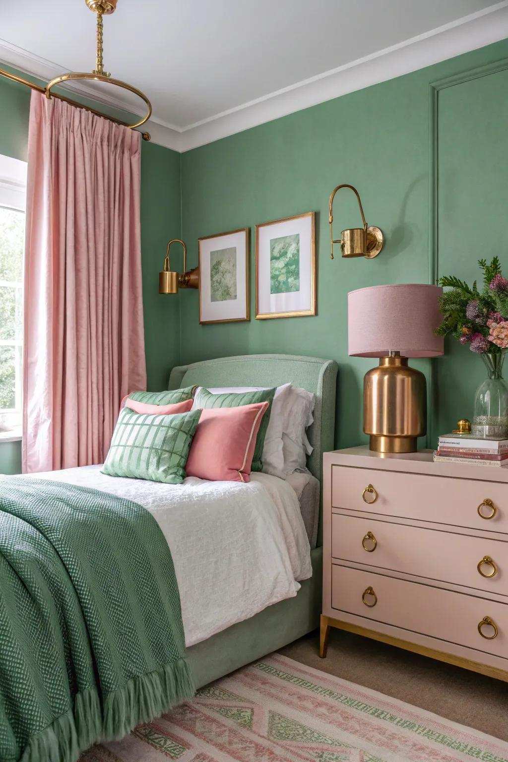 Unconventional color pairings create a modern dynamic.