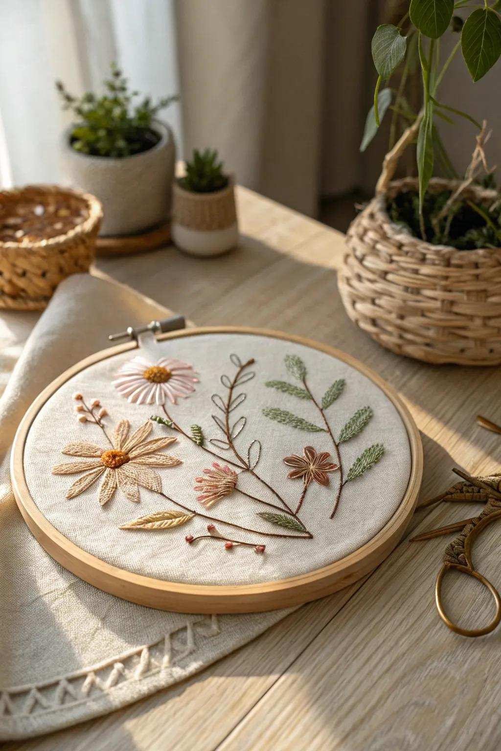 Uncover the artistry of needlework: a comforting craft that transforms simple textile into exquisite art.