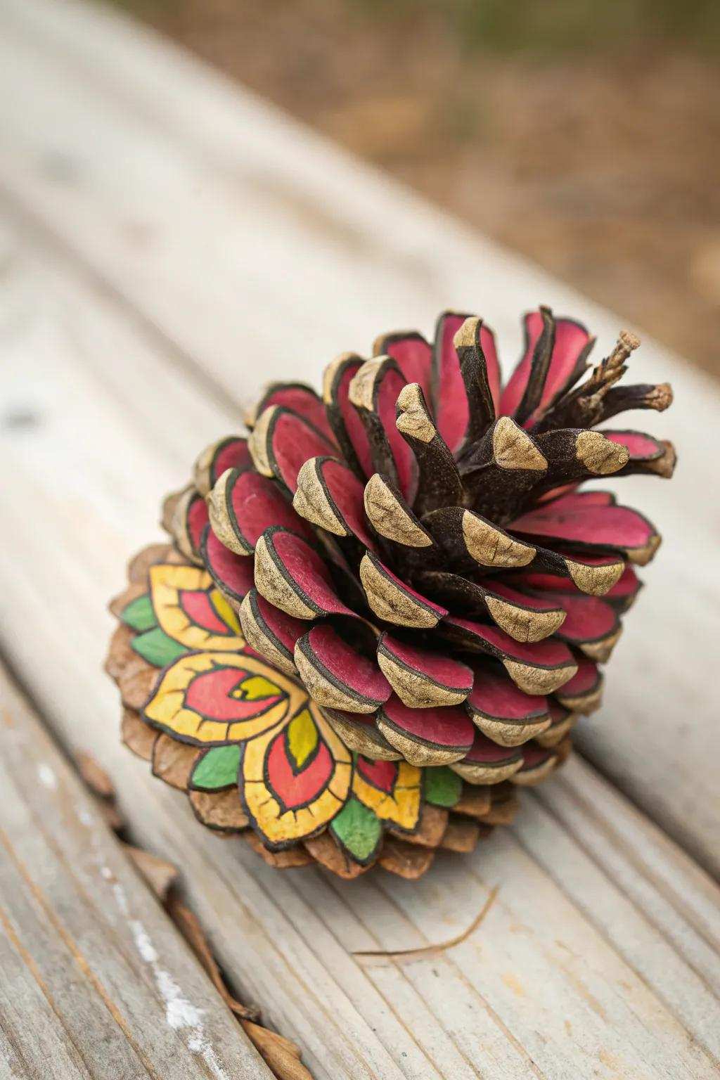 Uncover the inherent beauty of nature with radiant pinecone blossoms, where craftsmanship harmonizes with simplicity.