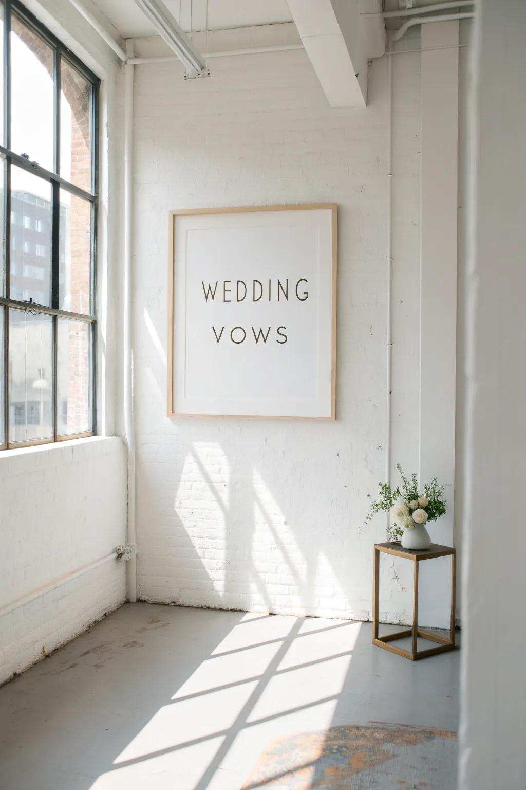 Understated lettering design exhibiting the elegance of commitments.