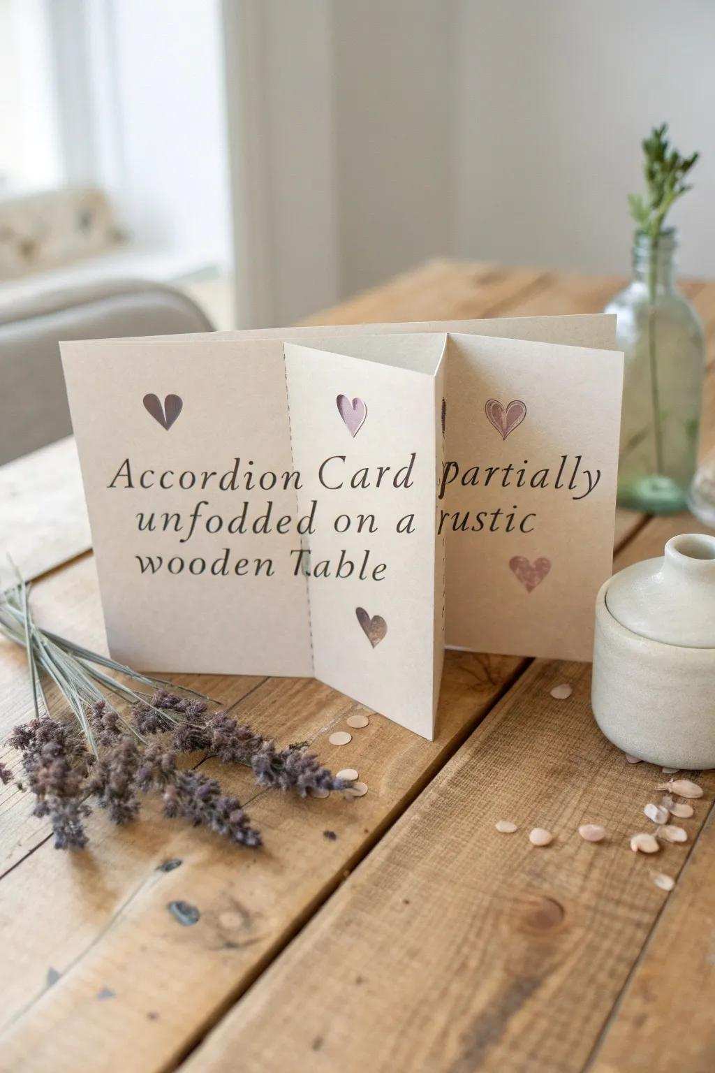 Unfurl your affection with handcrafted grace: Uncover the allure of concertina-style valentines.