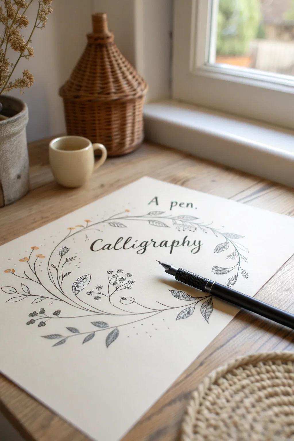 Unleash your creativity with a perfect blend of calligraphy and illustration. Let your art tell a story.