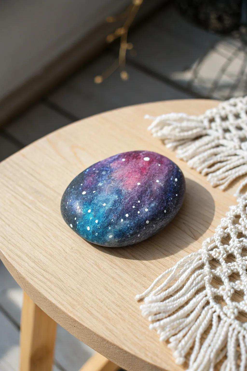 Unlock the universe with an artistic touch: Explore the magic of Glittery Galaxy Rocks.