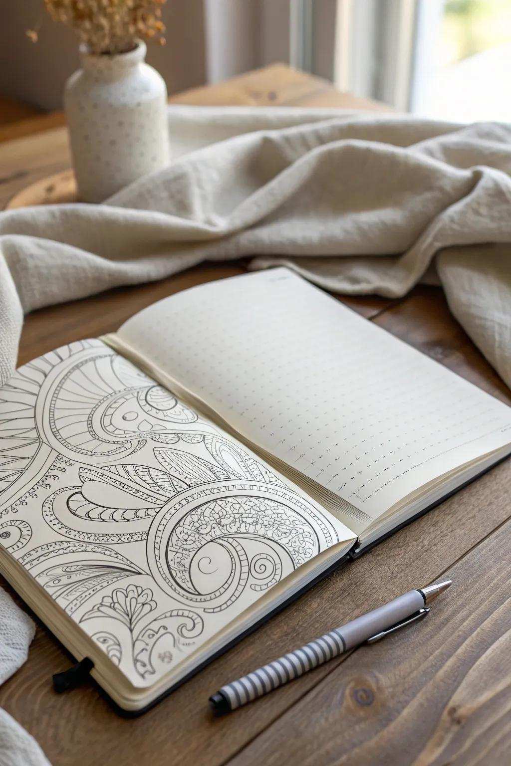 Unwind and discover serenity in each curl and line—uncover the artistry of serene scribbling.