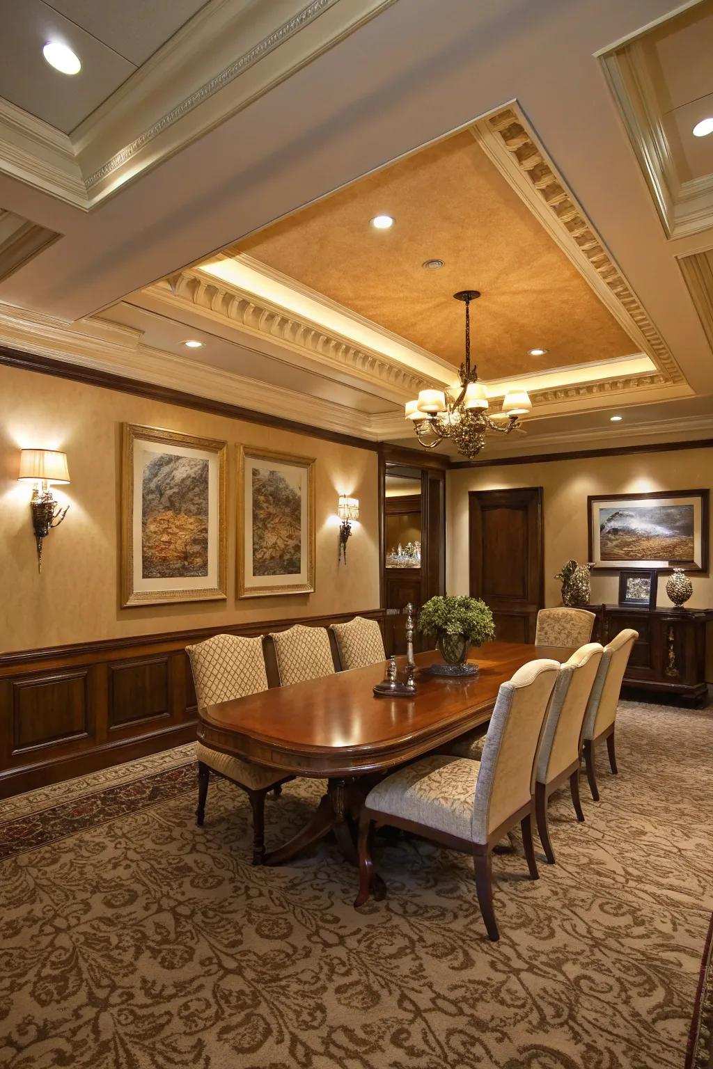 Upgrade your ceiling using elegant faux molding.