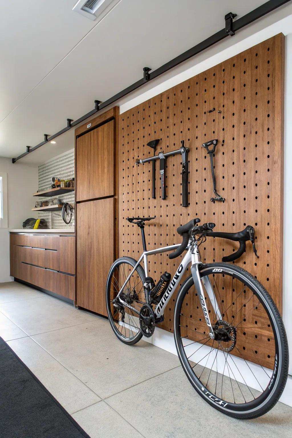 Upgrade your workspace arrangement with upright bike storage, where function meets expert craftsmanship.