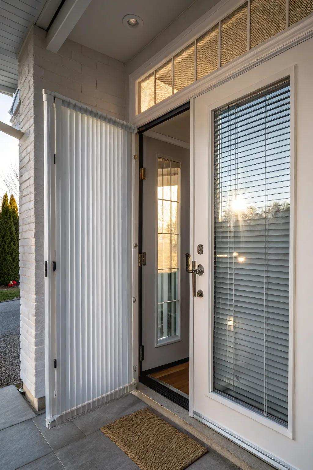 Upright blinds offer a polished and contemporary look.