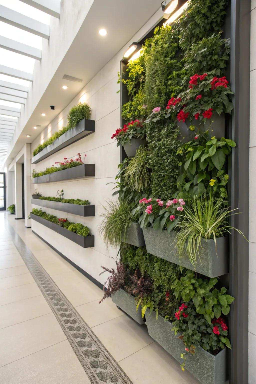 Upright gardens bring greenery to small spaces.