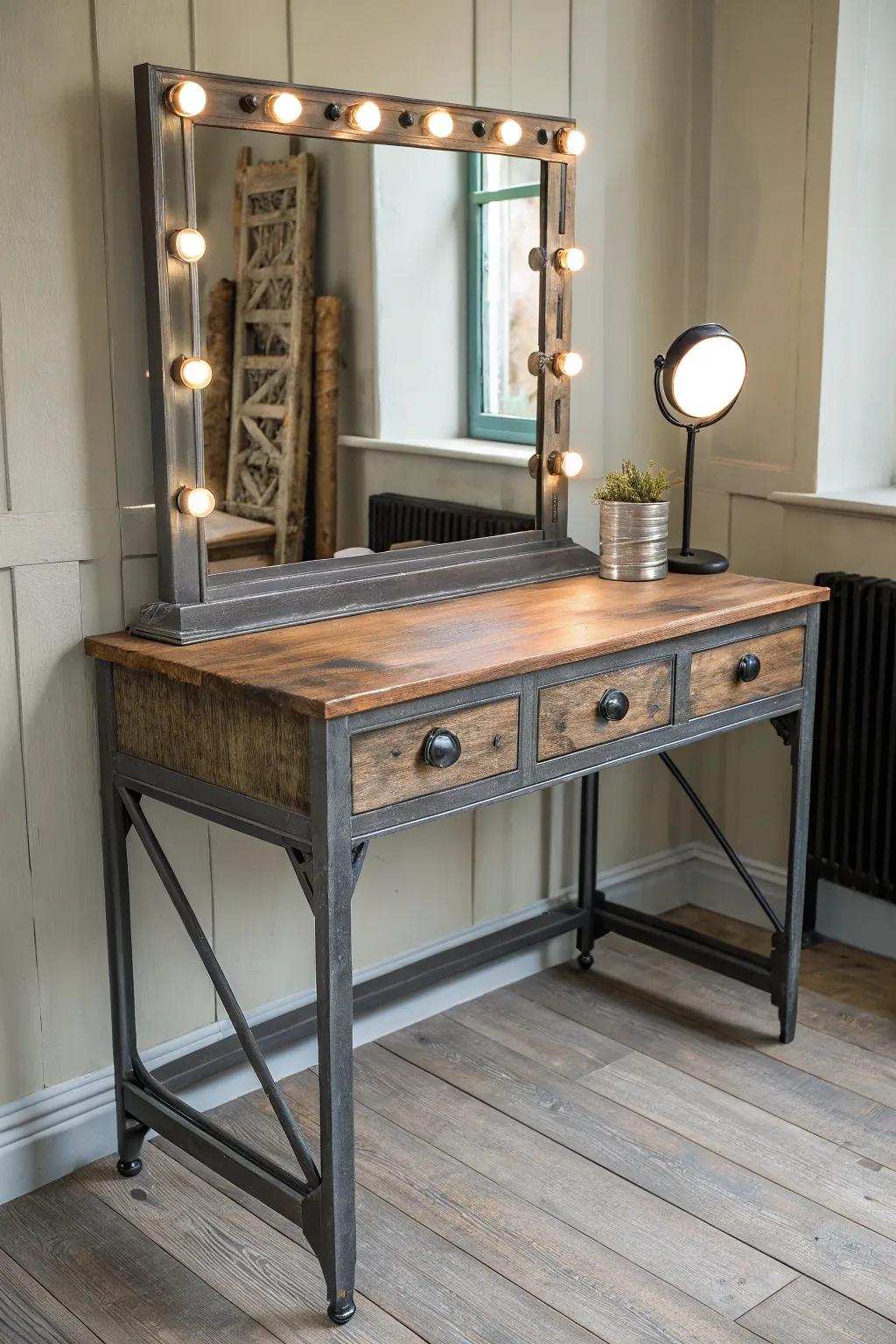 Urban sophistication meets rustic charm—discover the allure of city chic using this impressive revamped dressing table.