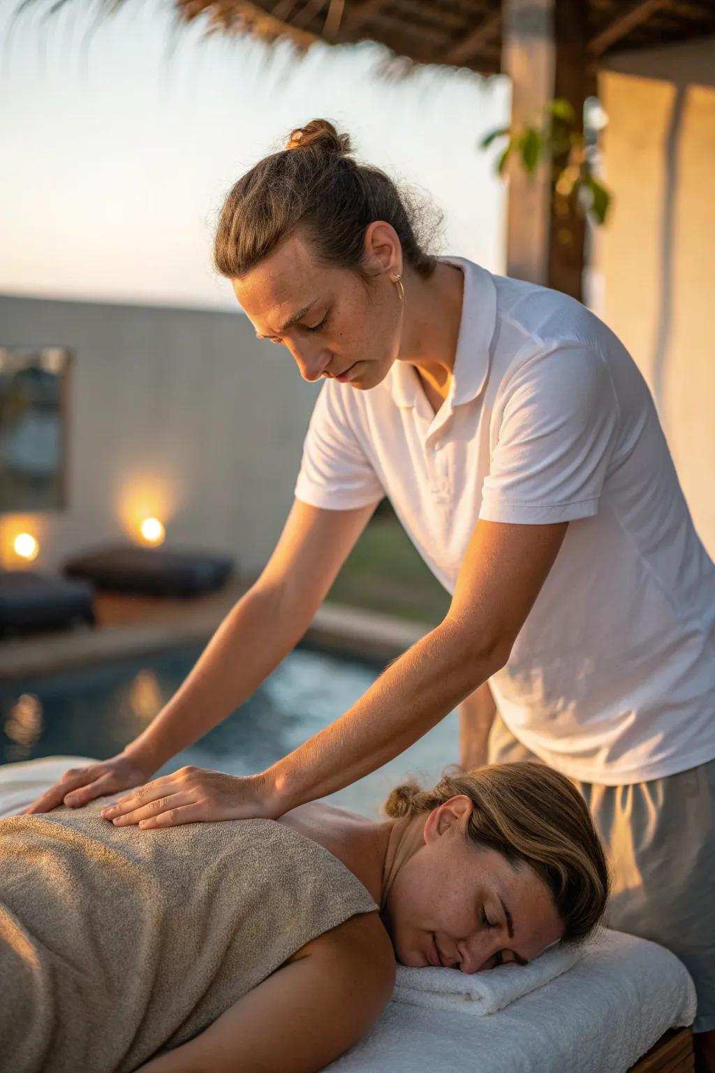 Utilize your core strength for an effective and comfortable massage.