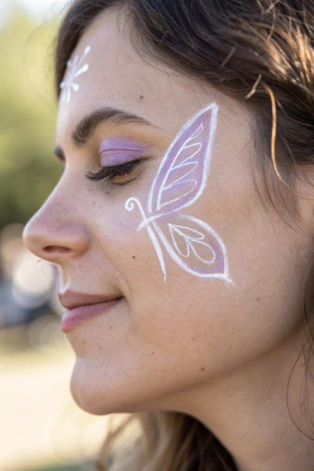 Value simplicity with this understated butterfly face art, suitable for a hint of sophistication.