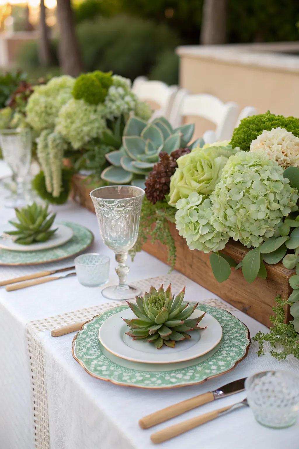 Verdant floral features adding subtle color and texture.