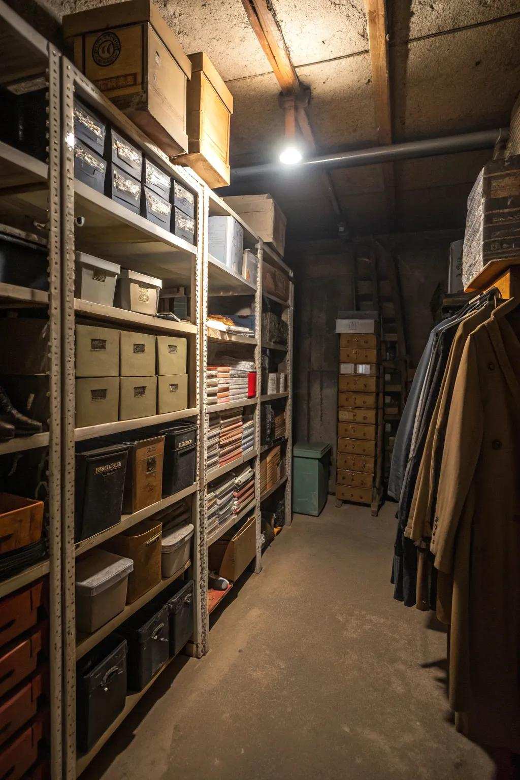 Vertical storage boosts available space.