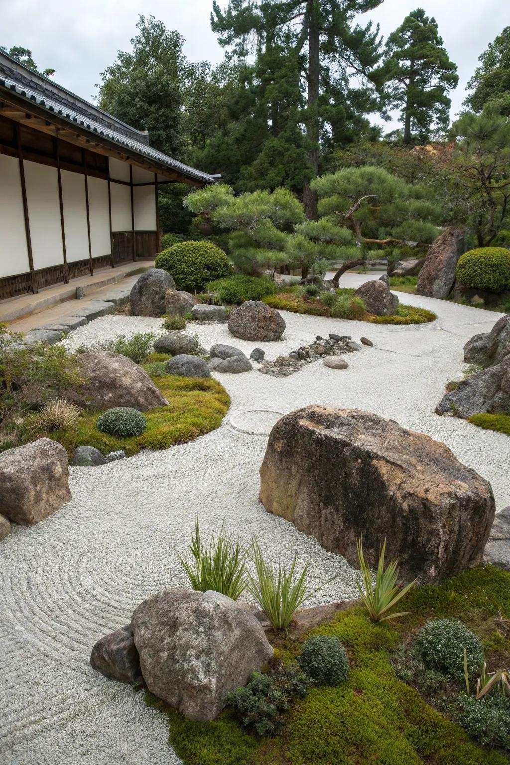 Very little ground cover makes maintenance easy.