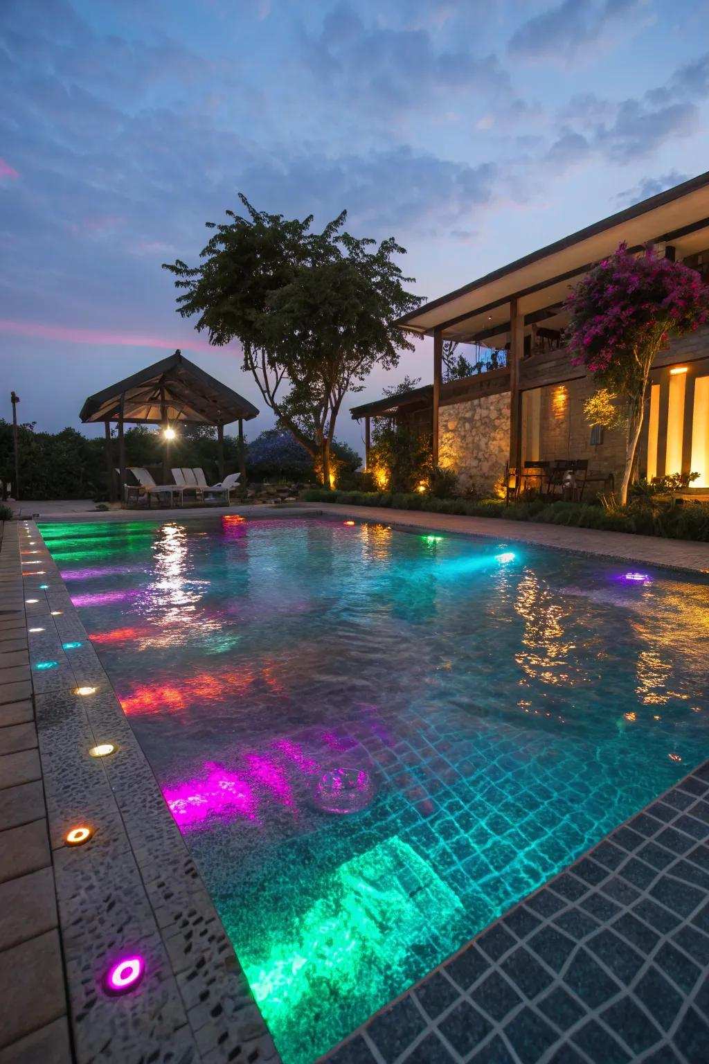 Vibrant solar underwater lights infuse magic into your pool.