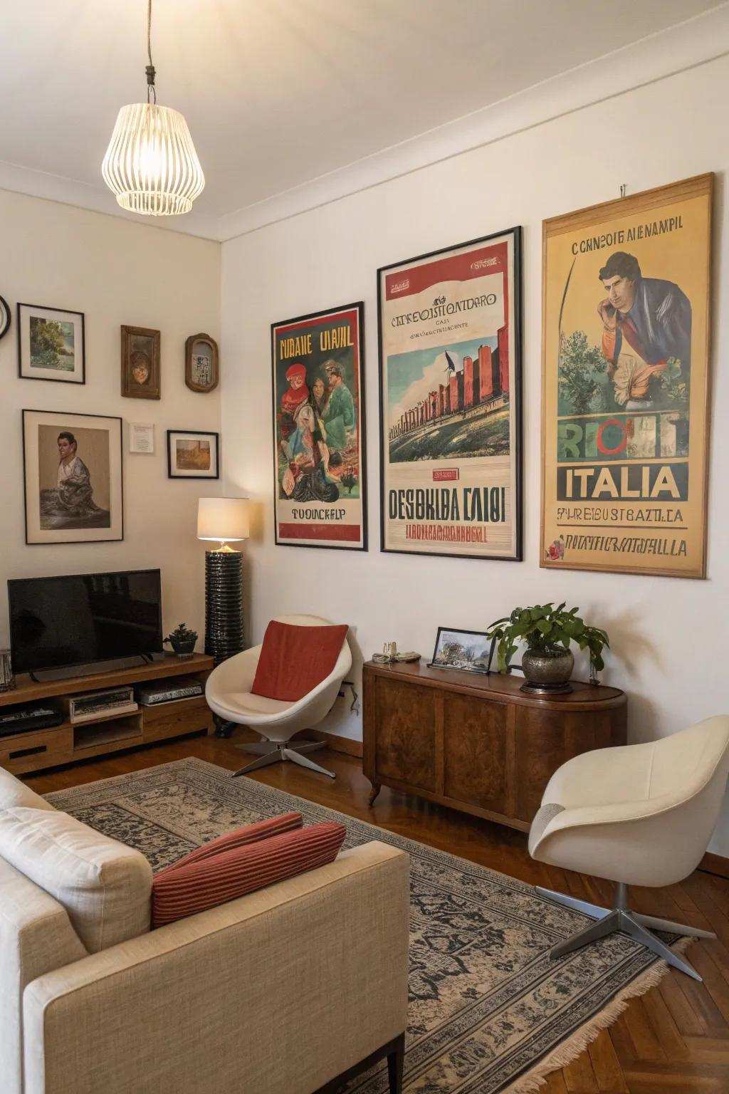 Vintage Italian posters add character and nostalgia to your house.