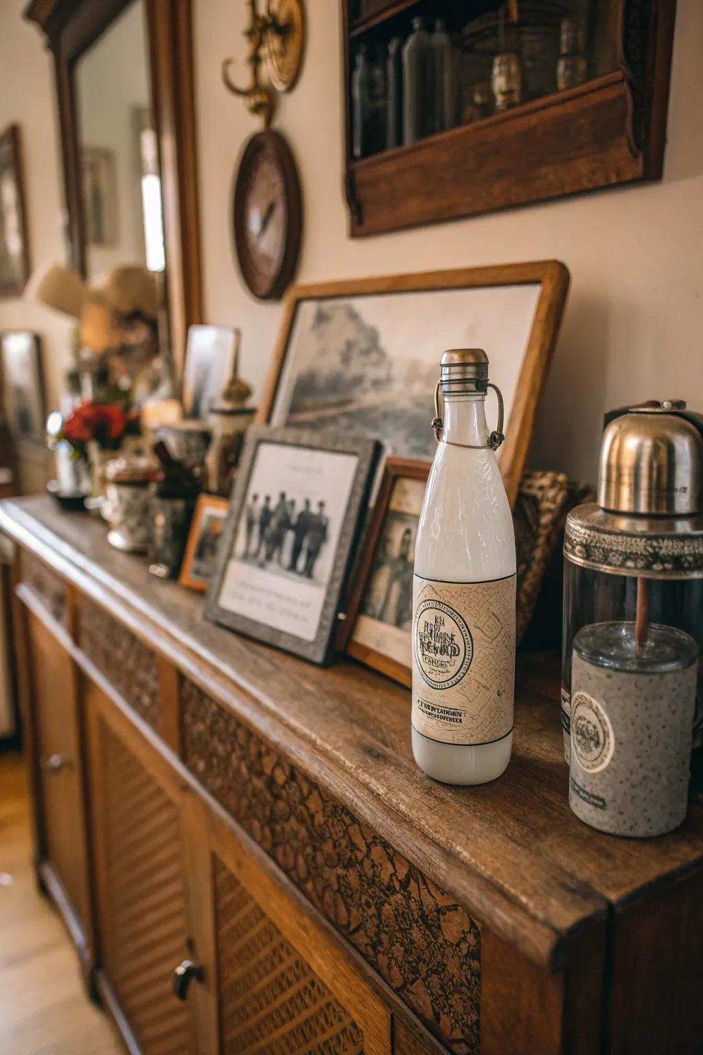 Vintage reusable bottle decorations for a hint of nostalgia.