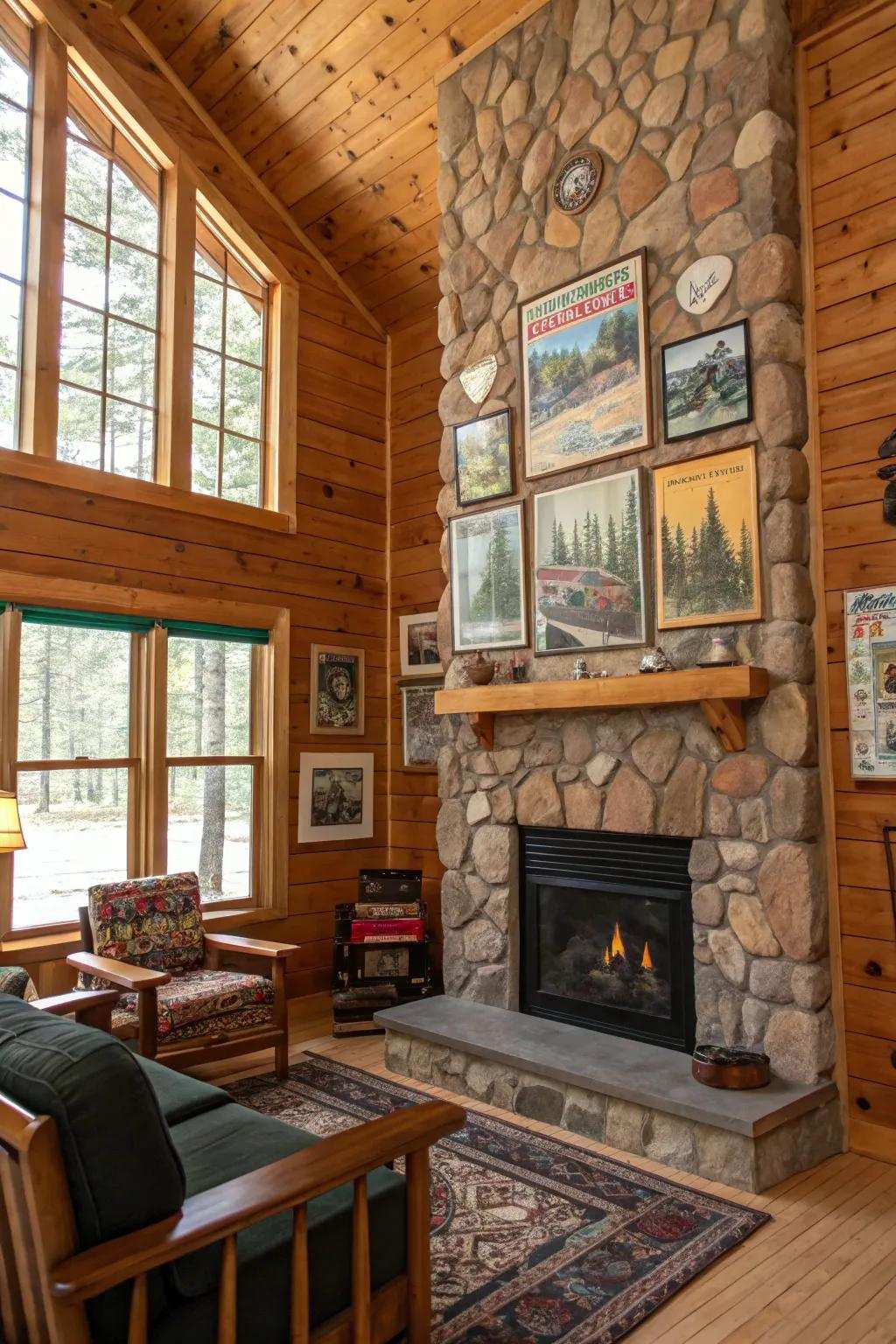 Wall artwork bringing personal style and appeal to the cabin.