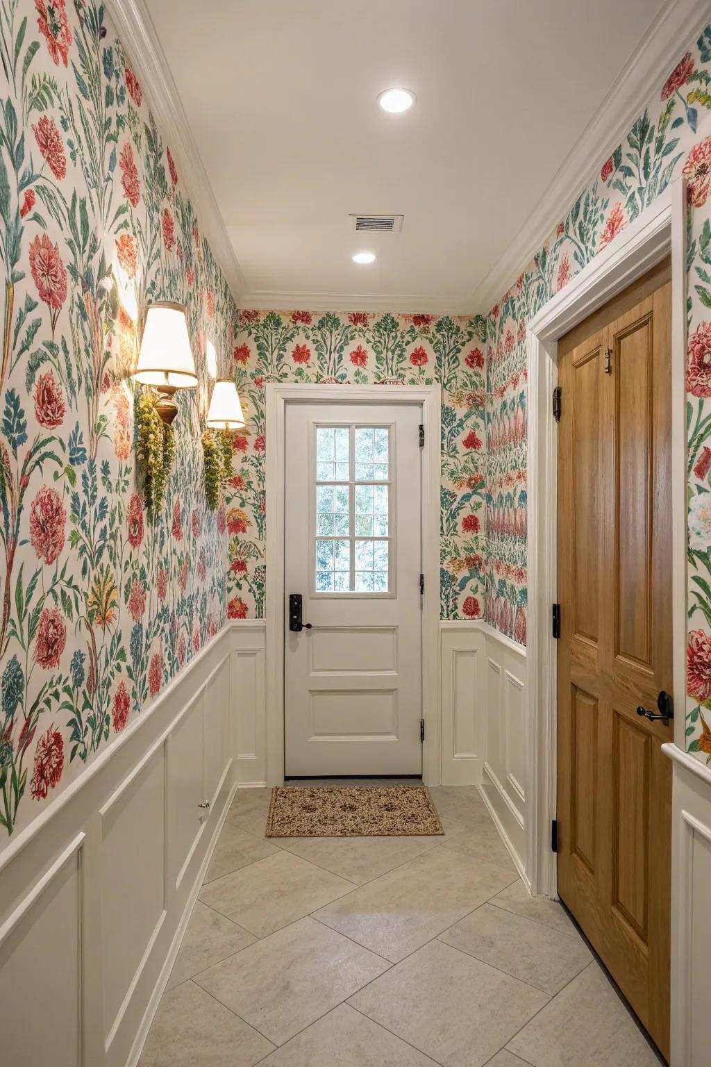 Wall covering panels provide a versatile and stylish entryway solution.