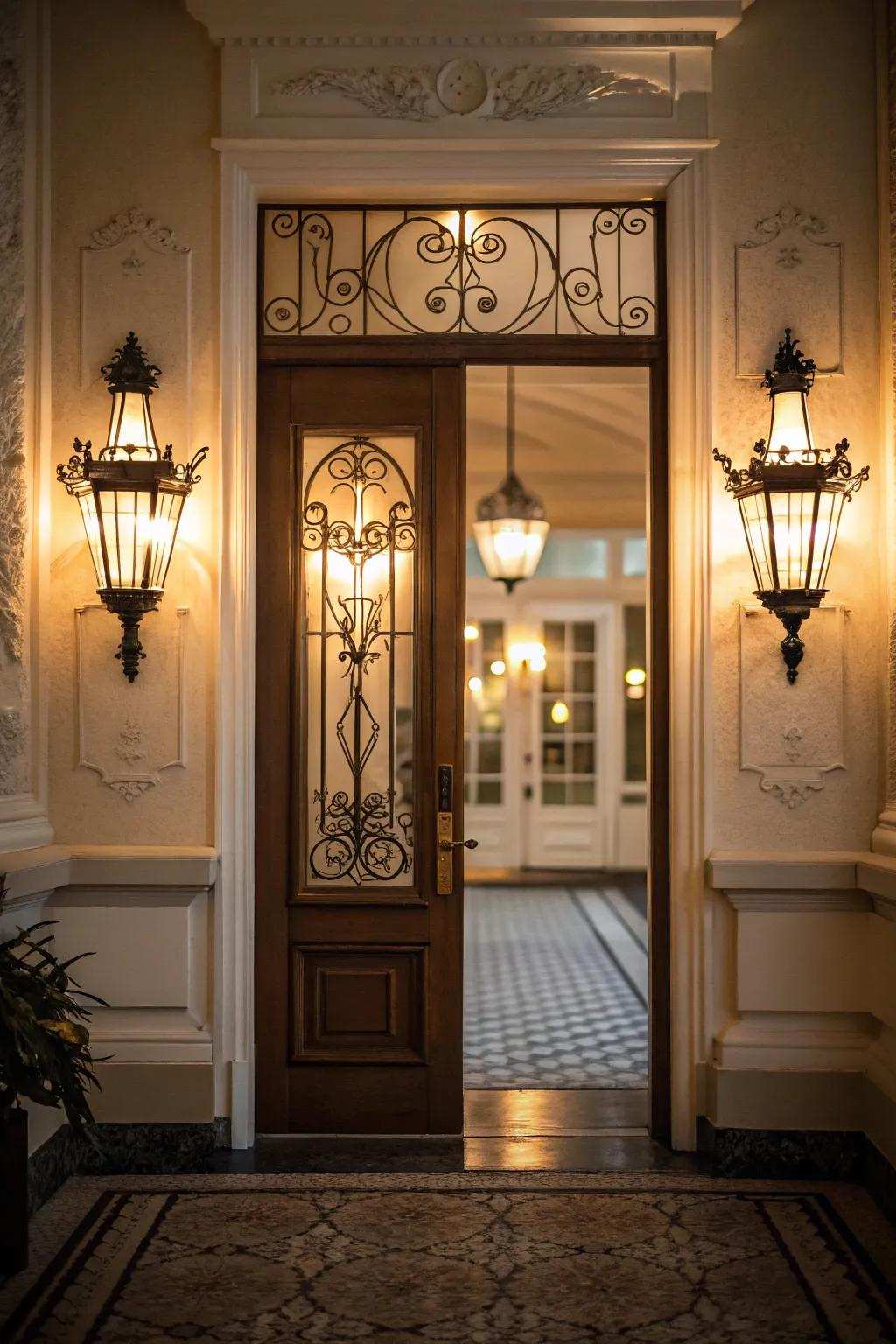Wall mounts offer decorative charm and balanced lighting.