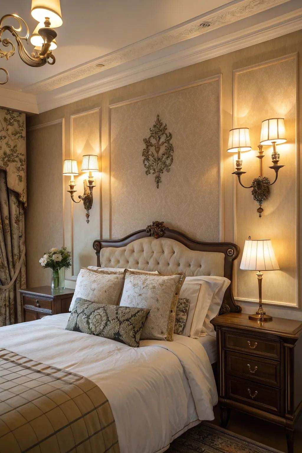 Wall sconces are a smart solution for saving surface space.