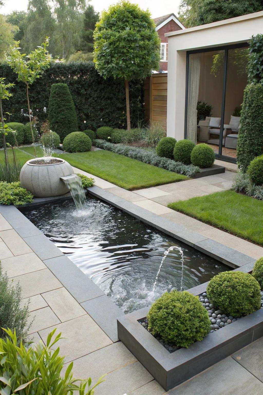 Water elements add peace and beauty.