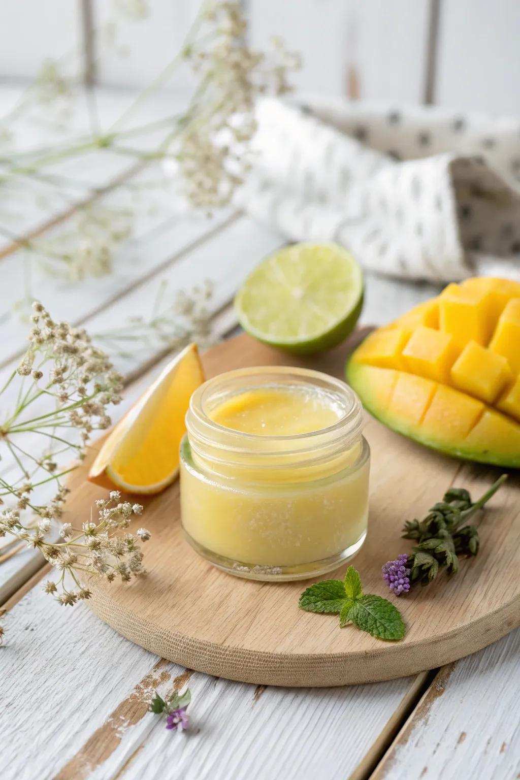 Welcome a tropical escape with this Unusual Mangifera Lip Protectant!