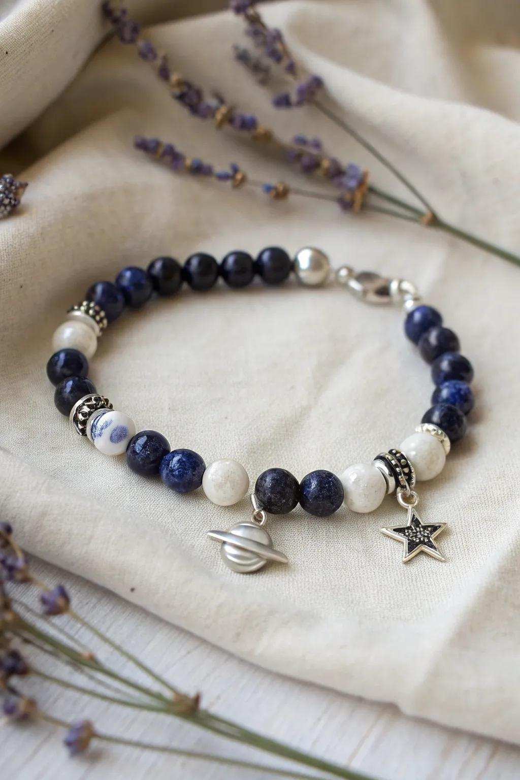 Welcome the cosmos with this incredible Milky Way bangle, a great mix of minimalist grace and celestial charm.