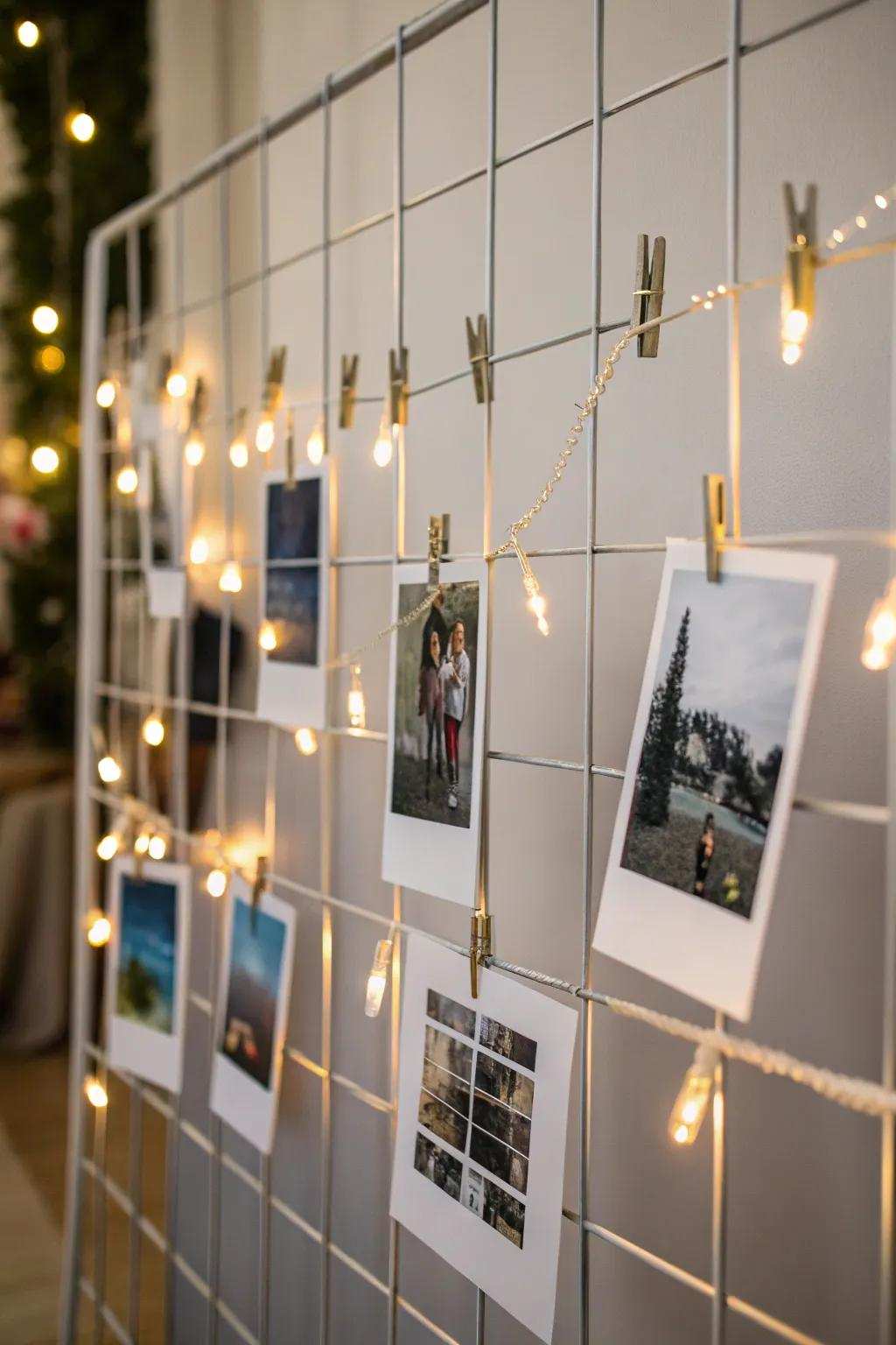 Wire arrangements enhanced with lights lend a contemporary, neat touch.