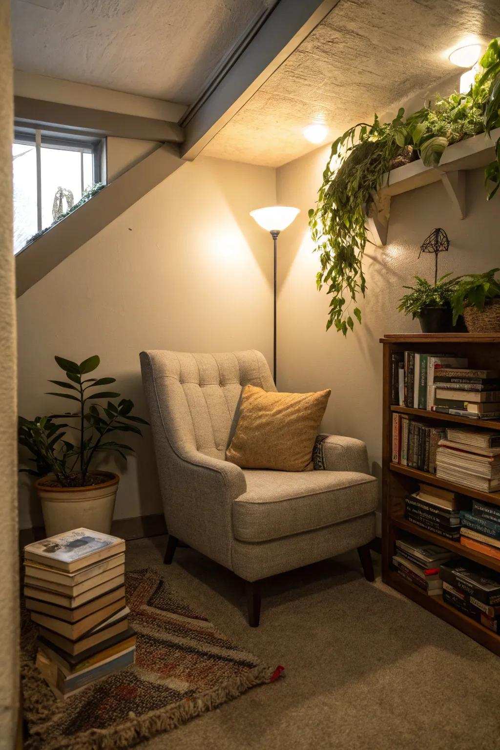 With a cozy reading nook, create a tranquil getaway.
