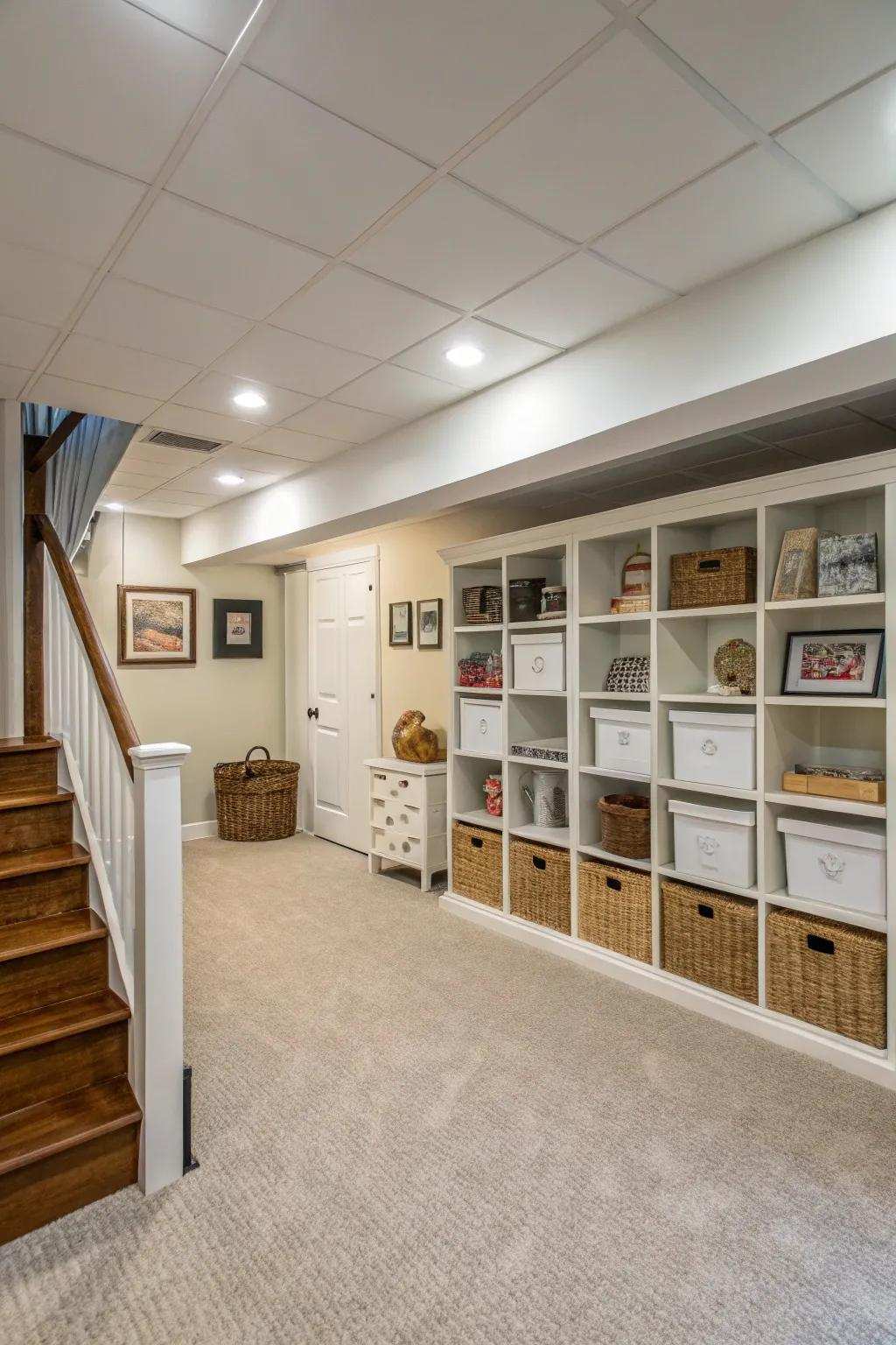 Your basement may appear larger with an open layout.