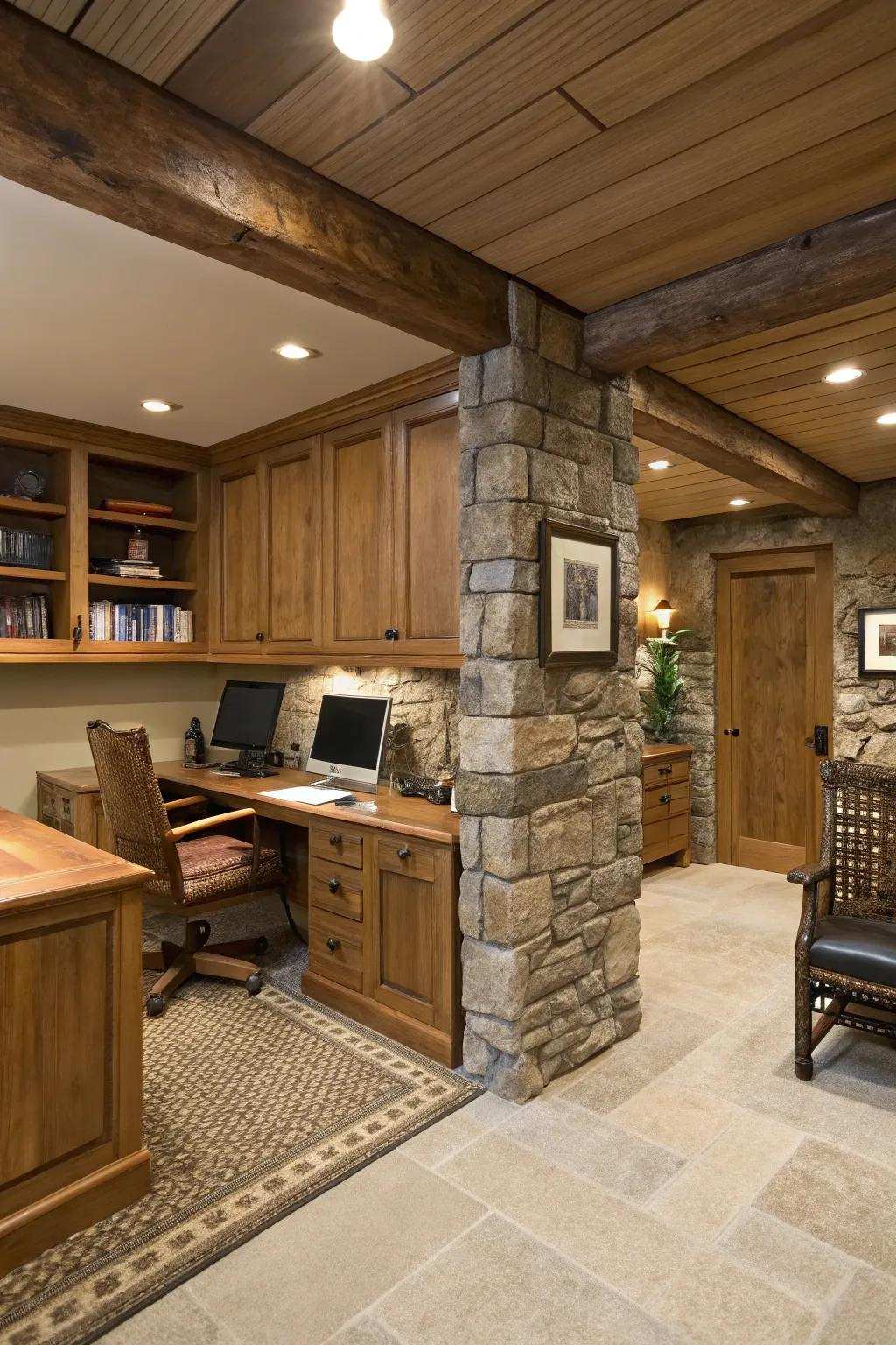 Your office space gains warmth and grounding from natural materials.