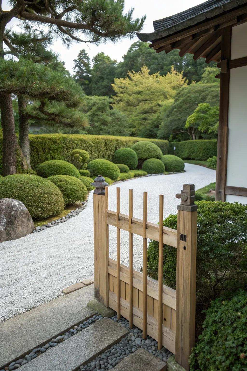 Zen-inspired fences extend serenity and simplicity.